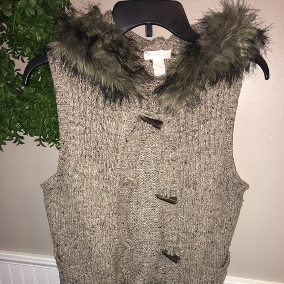 Fur Hooded Vest - Picture 2 of 4